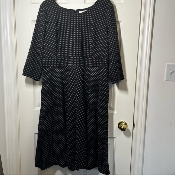 Boden Dresses & Skirts - BODEN Elegant Black and Purple Polka Dot Wool Blend Fit and Flare Dress Size 16L